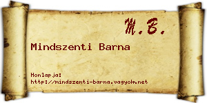 Mindszenti Barna névjegykártya